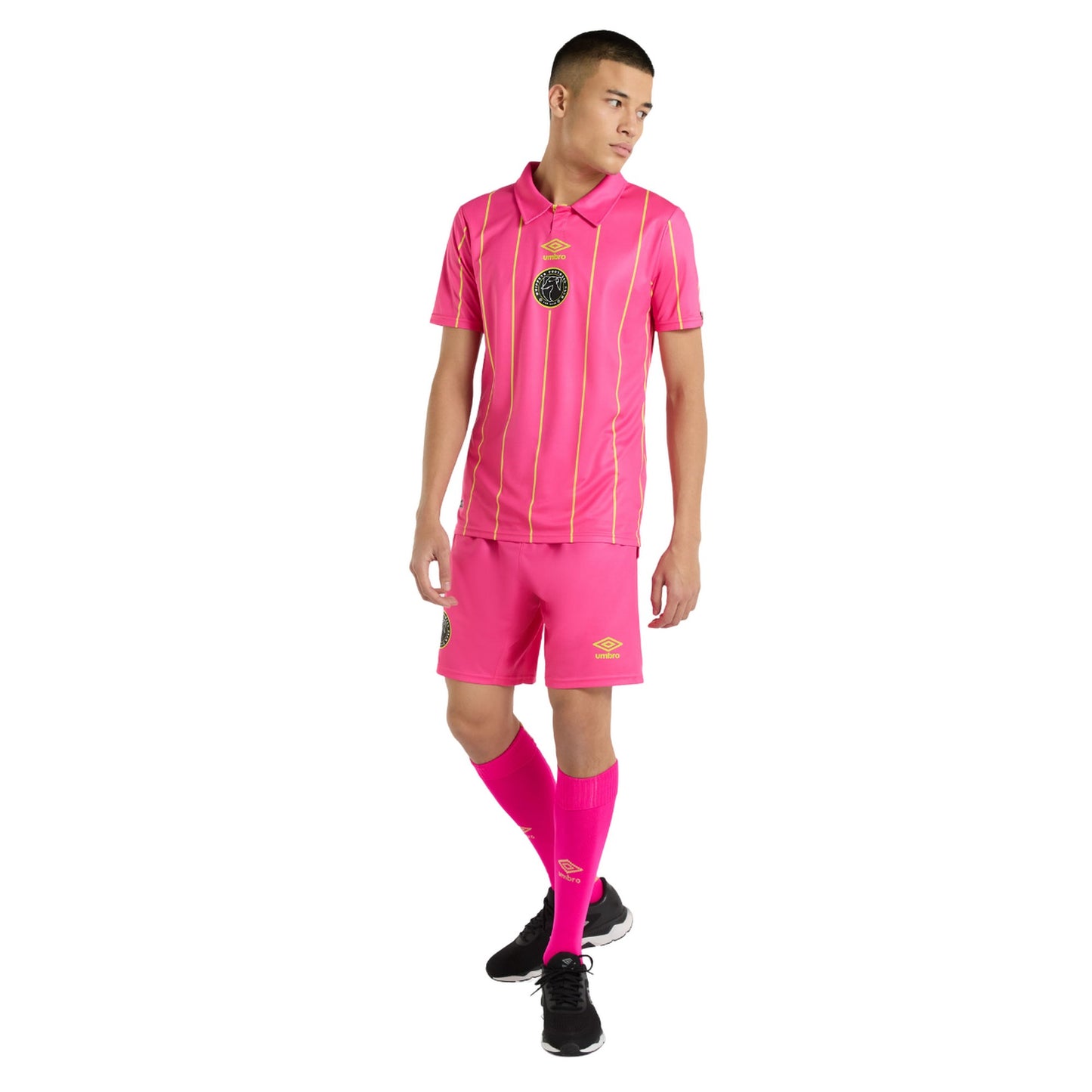 Pink - Side - Umbro Unisex Adult Pro Whippets FC Goalkeeper Socks