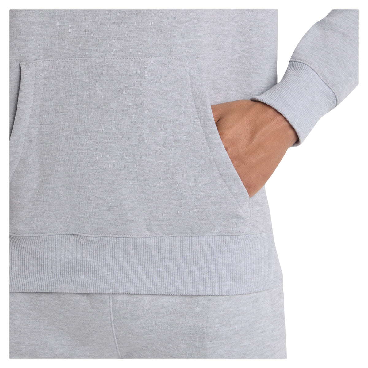 Grey Marl - Side - Umbro Mens Logo Hoodie
