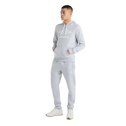 Grey Marl - Lifestyle - Umbro Mens Logo Hoodie