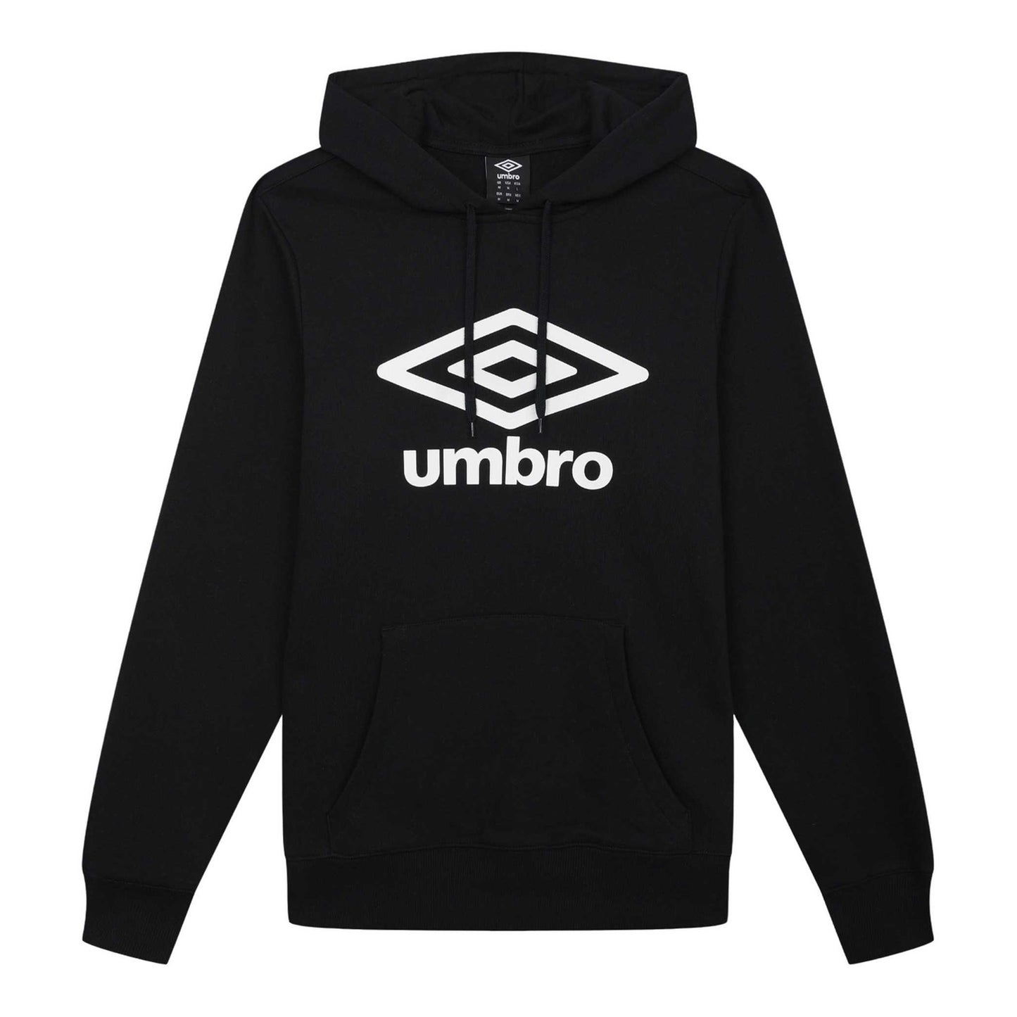 Black - Front - Umbro Mens Logo Hoodie