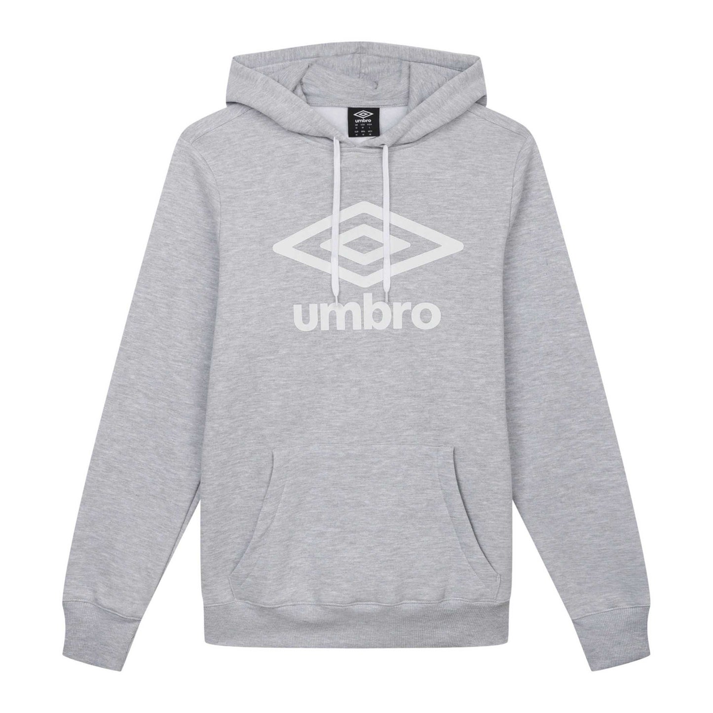 Grey Marl - Front - Umbro Mens Logo Hoodie