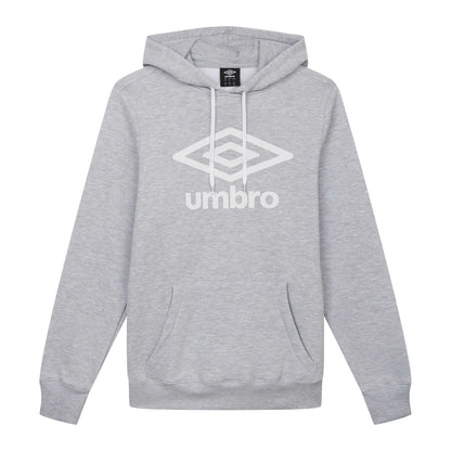 Grey Marl - Front - Umbro Mens Logo Hoodie