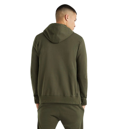Dark Olive - Back - Umbro Mens Terrace Full Zip Hoodie