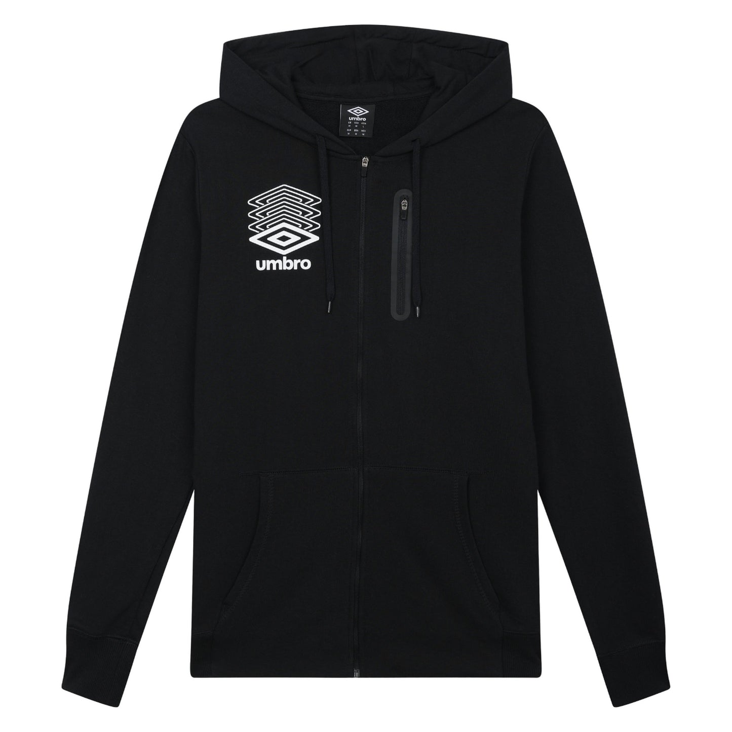 Black - Front - Umbro Mens Terrace Full Zip Hoodie