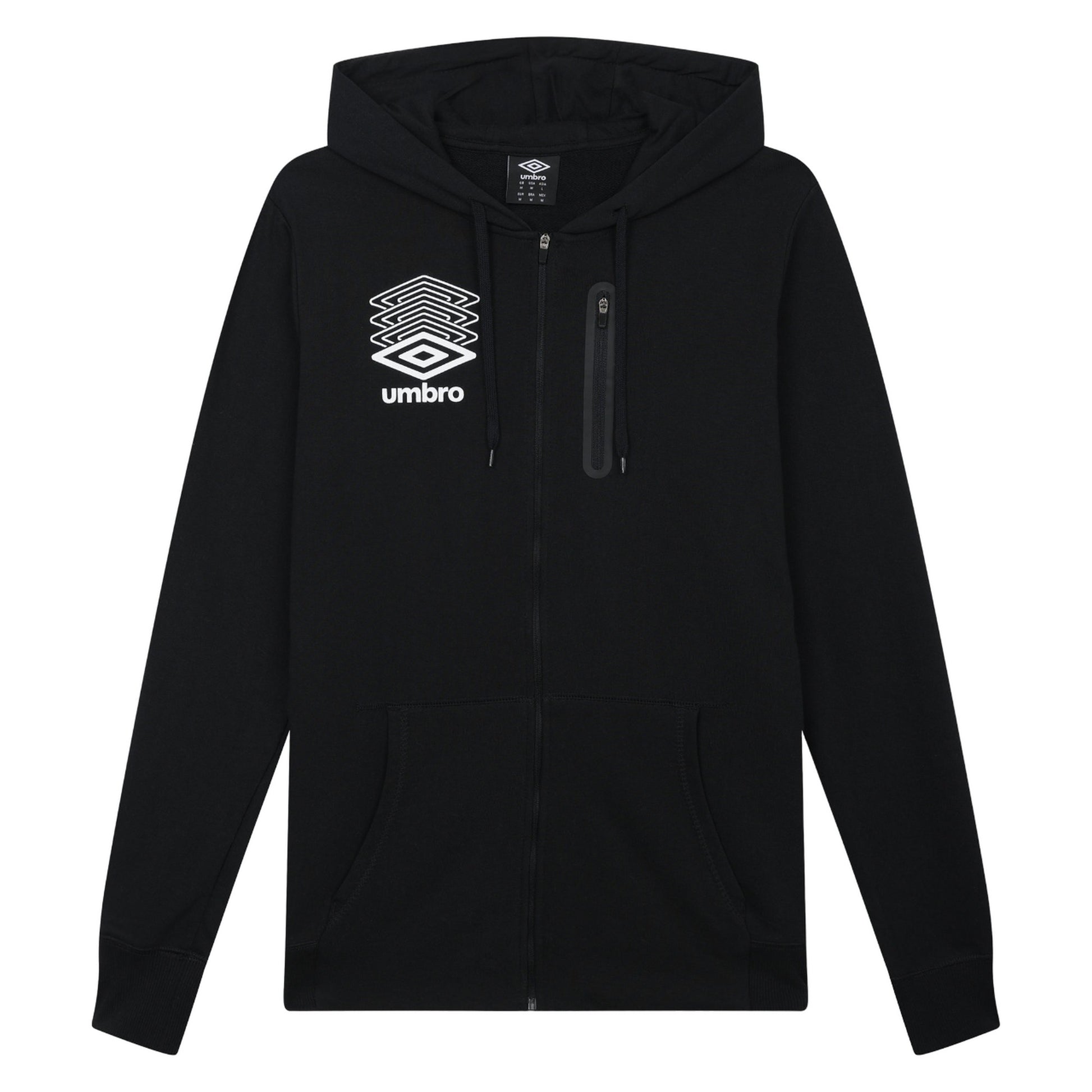 Black - Front - Umbro Mens Terrace Full Zip Hoodie