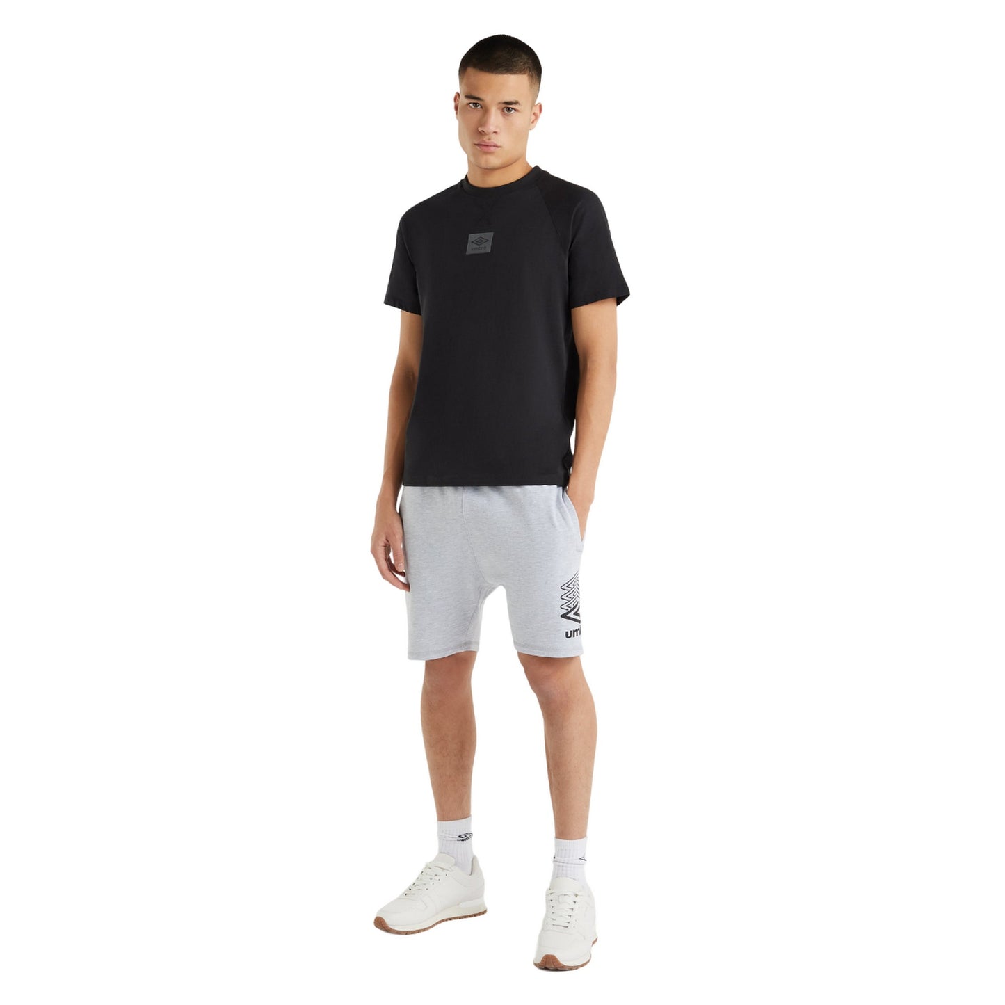 Grey Marl - Side - Umbro Mens Terrace Shorts