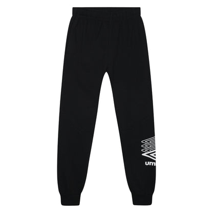 Black - Front - Umbro Mens Terrace Logo Jogging Bottoms