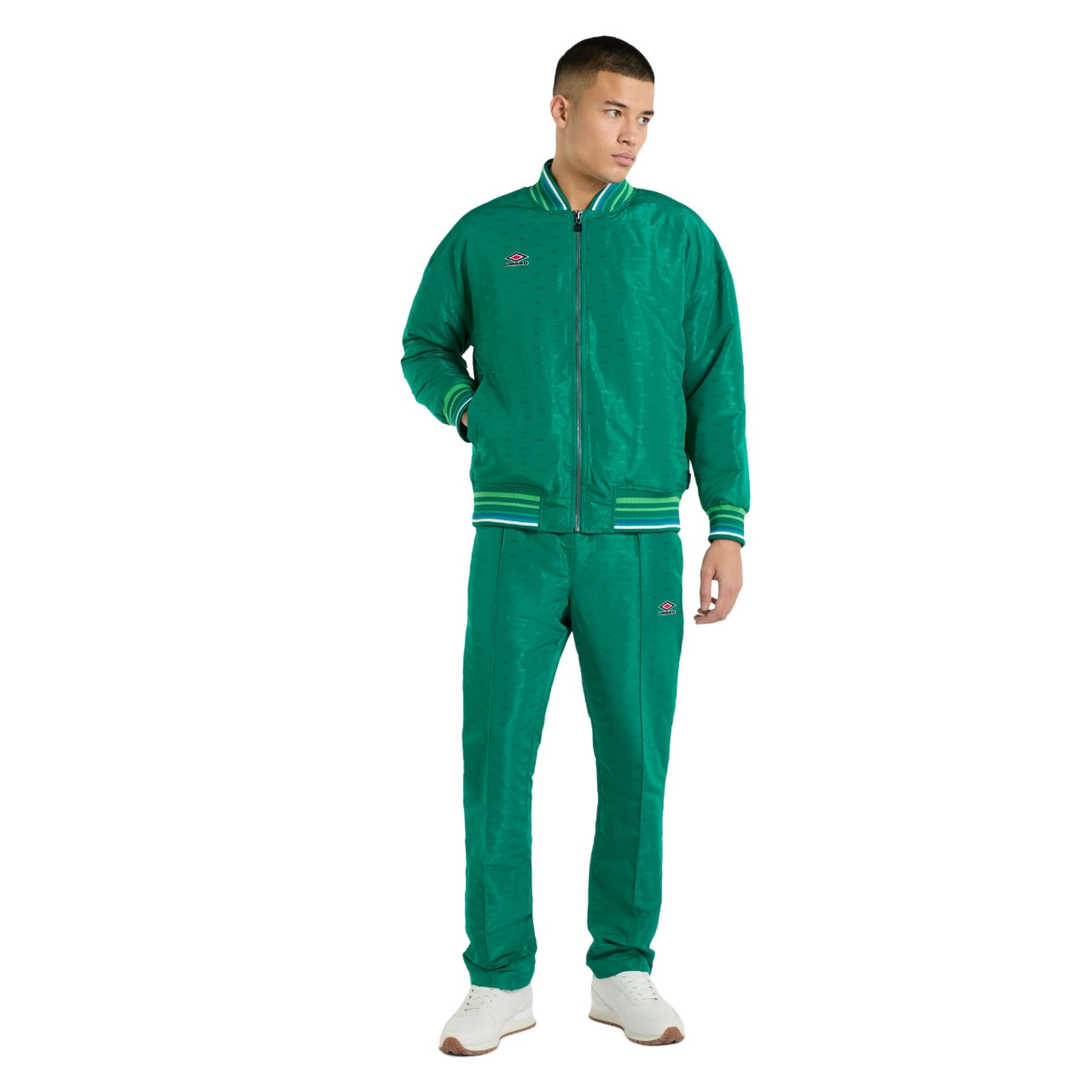 Quetzal Green - Side - Umbro Mens Monogram Jogging Bottoms
