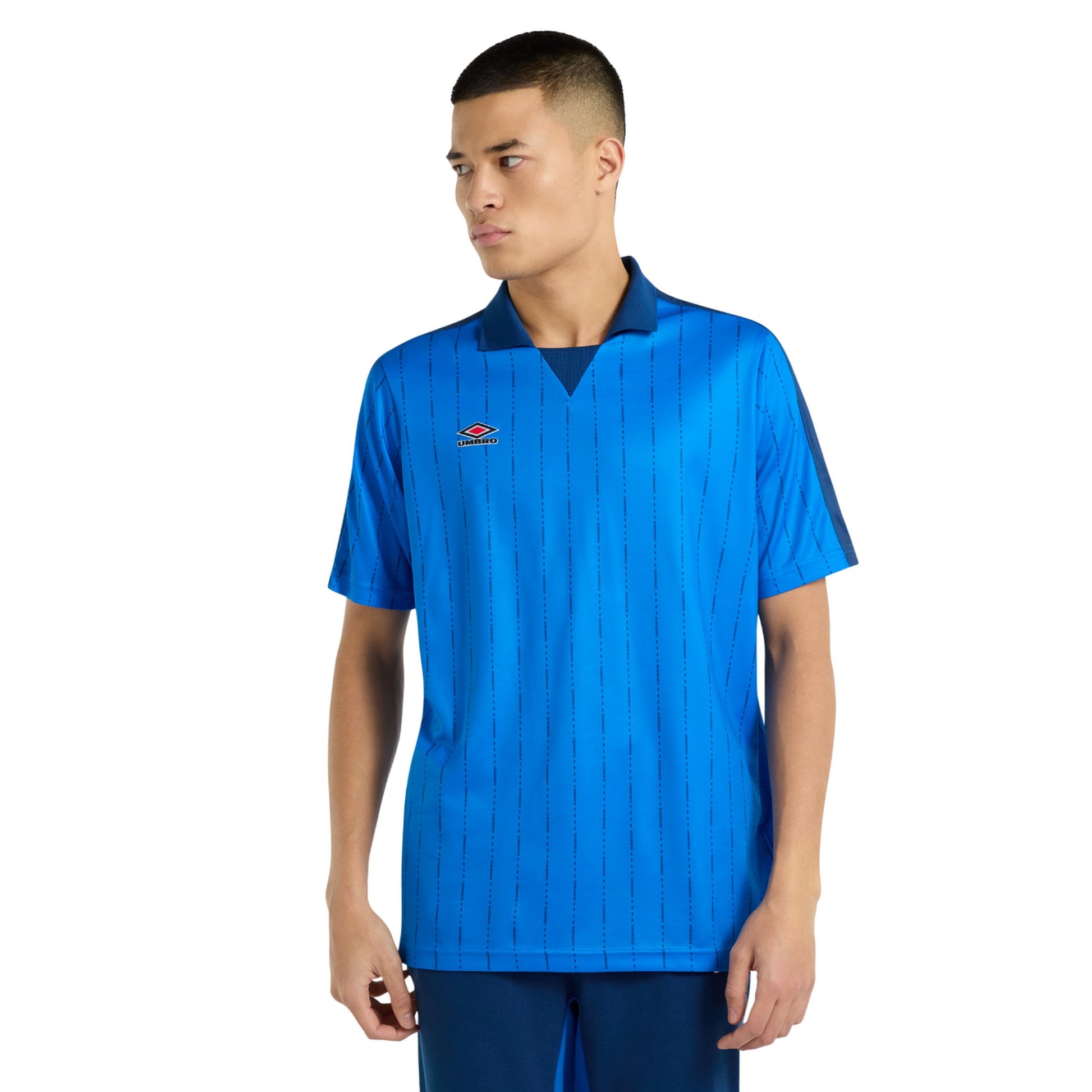 Regal Blue-Estate Blue - Front - Umbro Mens Linear All-Over Print Jersey