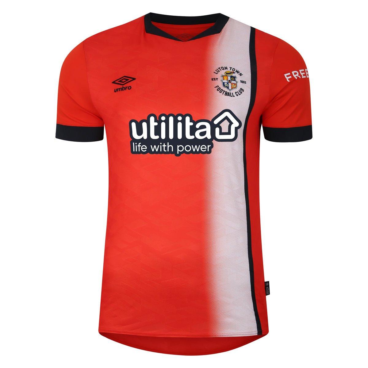 Orange-White - Front - Umbro Unisex Adult 23-24 Luton Town FC Home Jersey