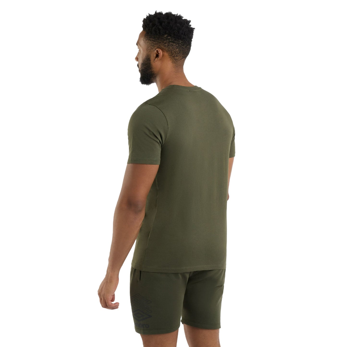 Dark Olive - Back - Umbro Mens Linear Logo T-Shirt