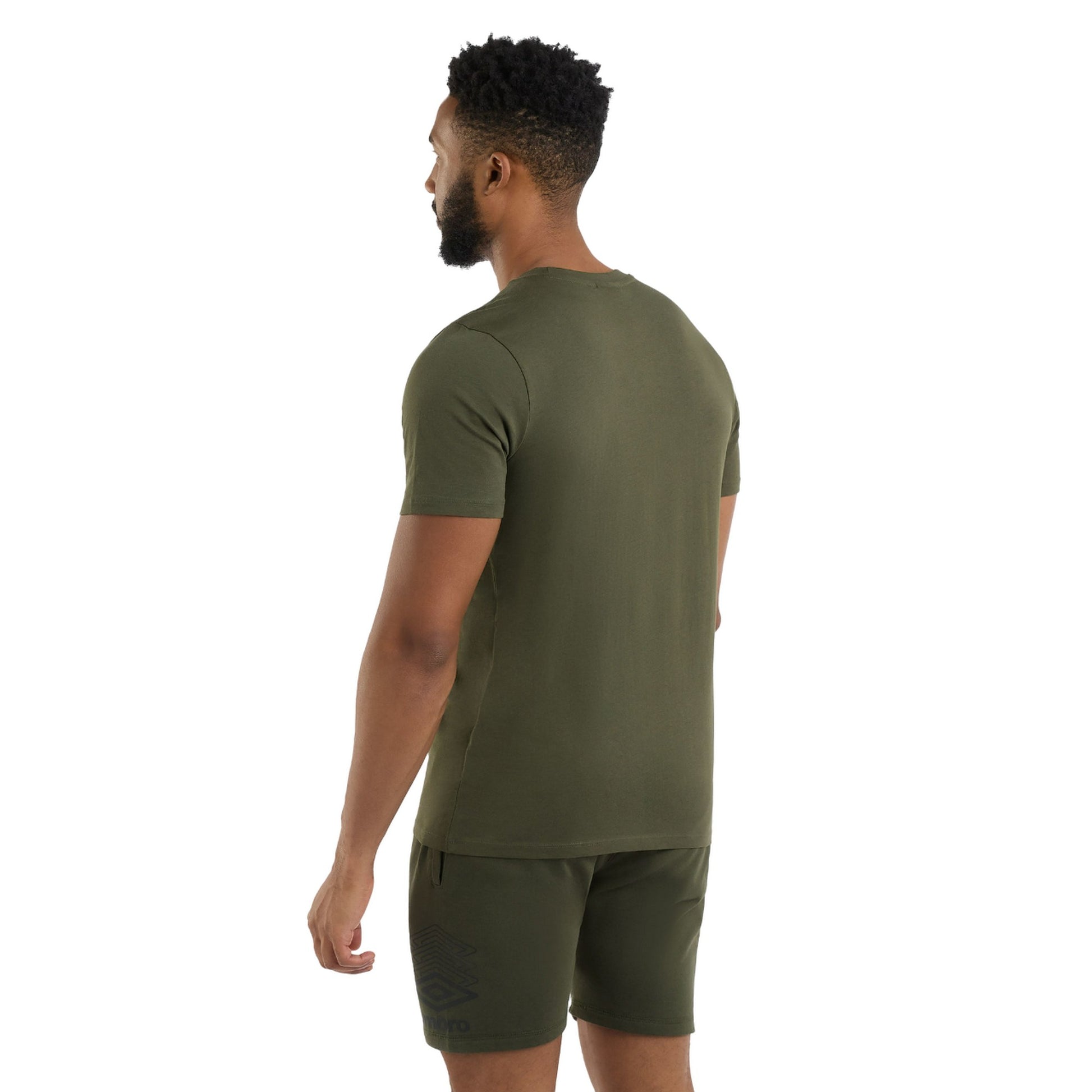 Dark Olive - Back - Umbro Mens Linear Logo T-Shirt