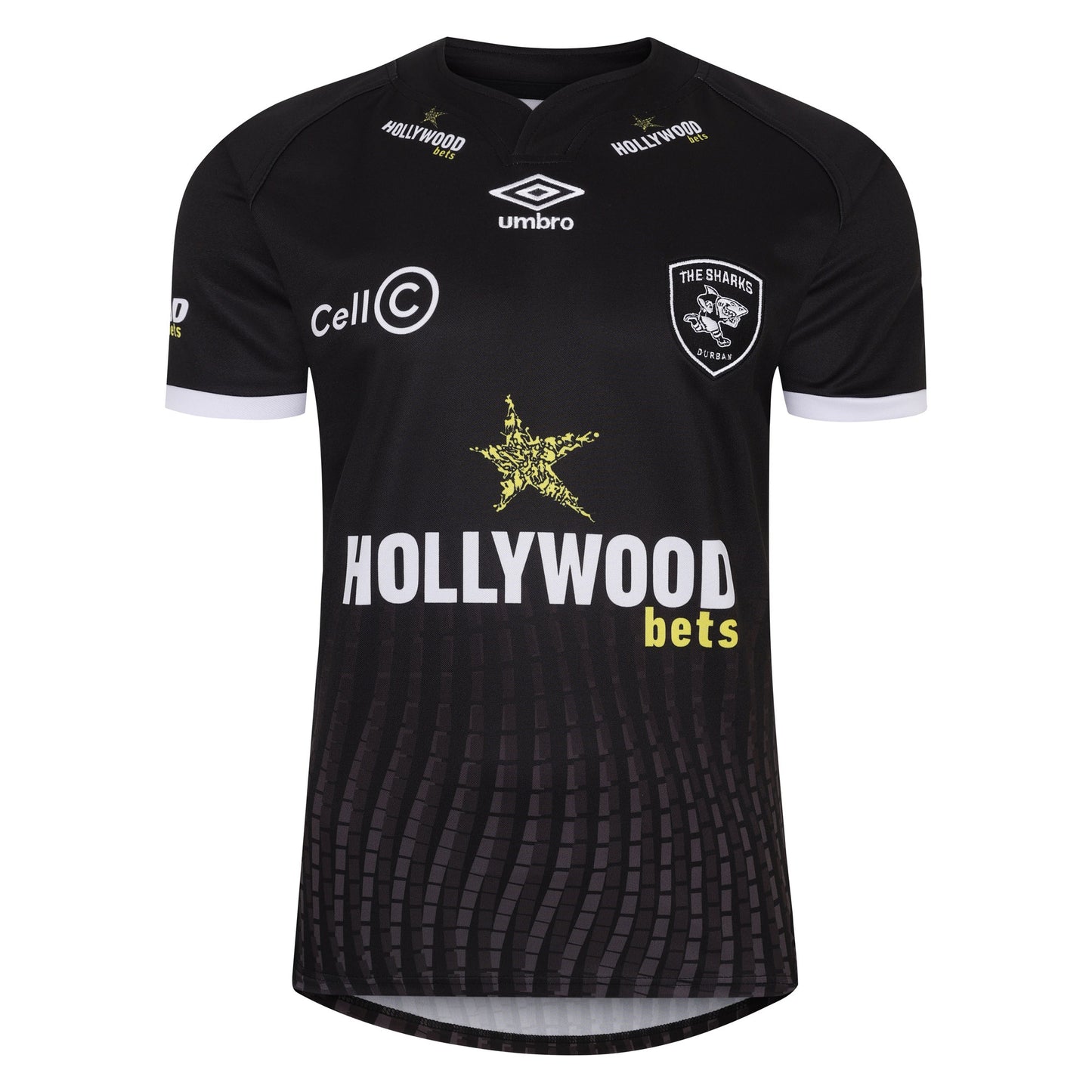 Black - Front - Umbro Mens 23-24 Sharks Replica Home Jersey