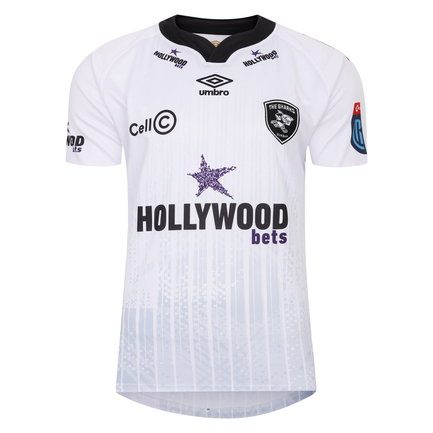 White - Front - Umbro Childrens-Kids 23-24 Sharks Replica Away Jersey