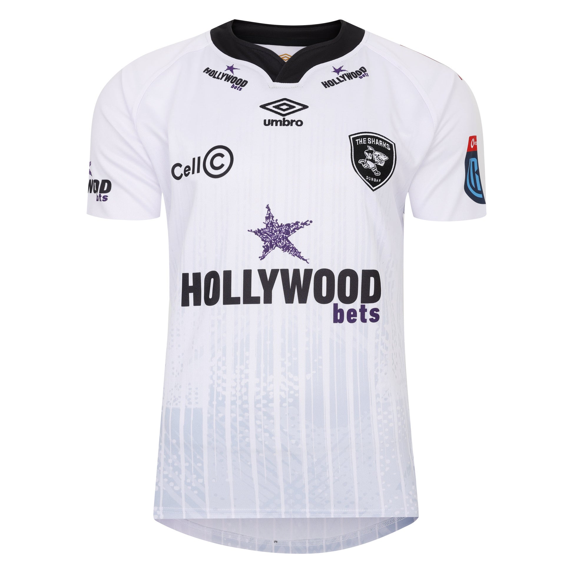 White - Front - Umbro Childrens-Kids 23-24 Sharks Replica Away Jersey