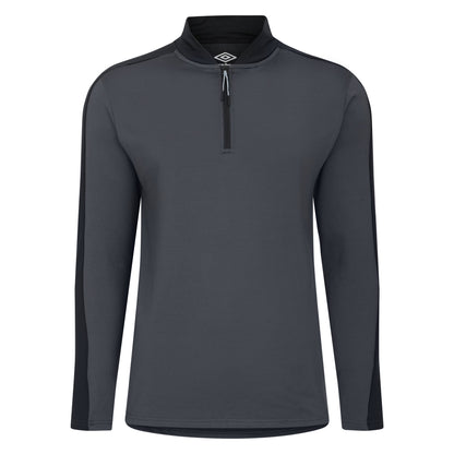 Phantom-Black - Front - Umbro Mens Quarter Zip Golf Midlayer