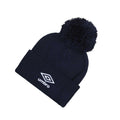 Navy - Side - Umbro Unisex Adult Logo Bobble Beanie