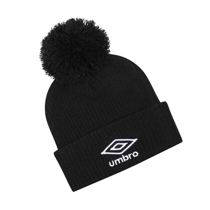 Black - Side - Umbro Childrens-Kids Bobble Beanie