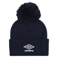 Navy - Front - Umbro Childrens-Kids Bobble Beanie