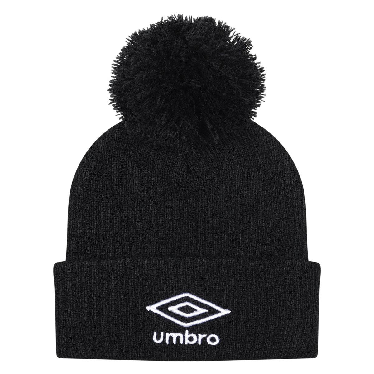 Black - Front - Umbro Childrens-Kids Bobble Beanie