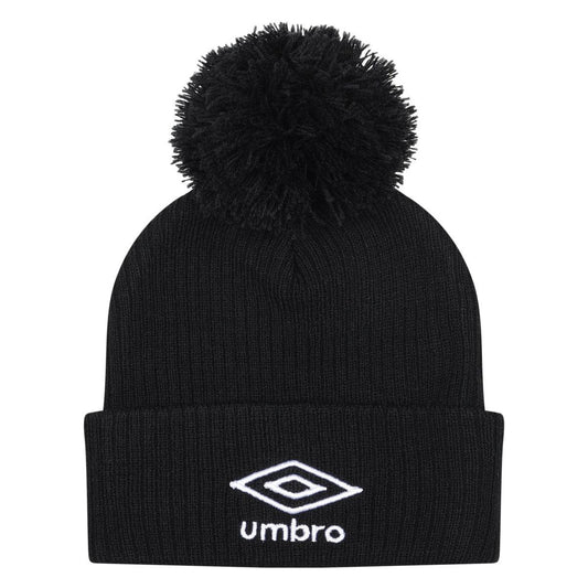 Black - Front - Umbro Childrens-Kids Bobble Beanie