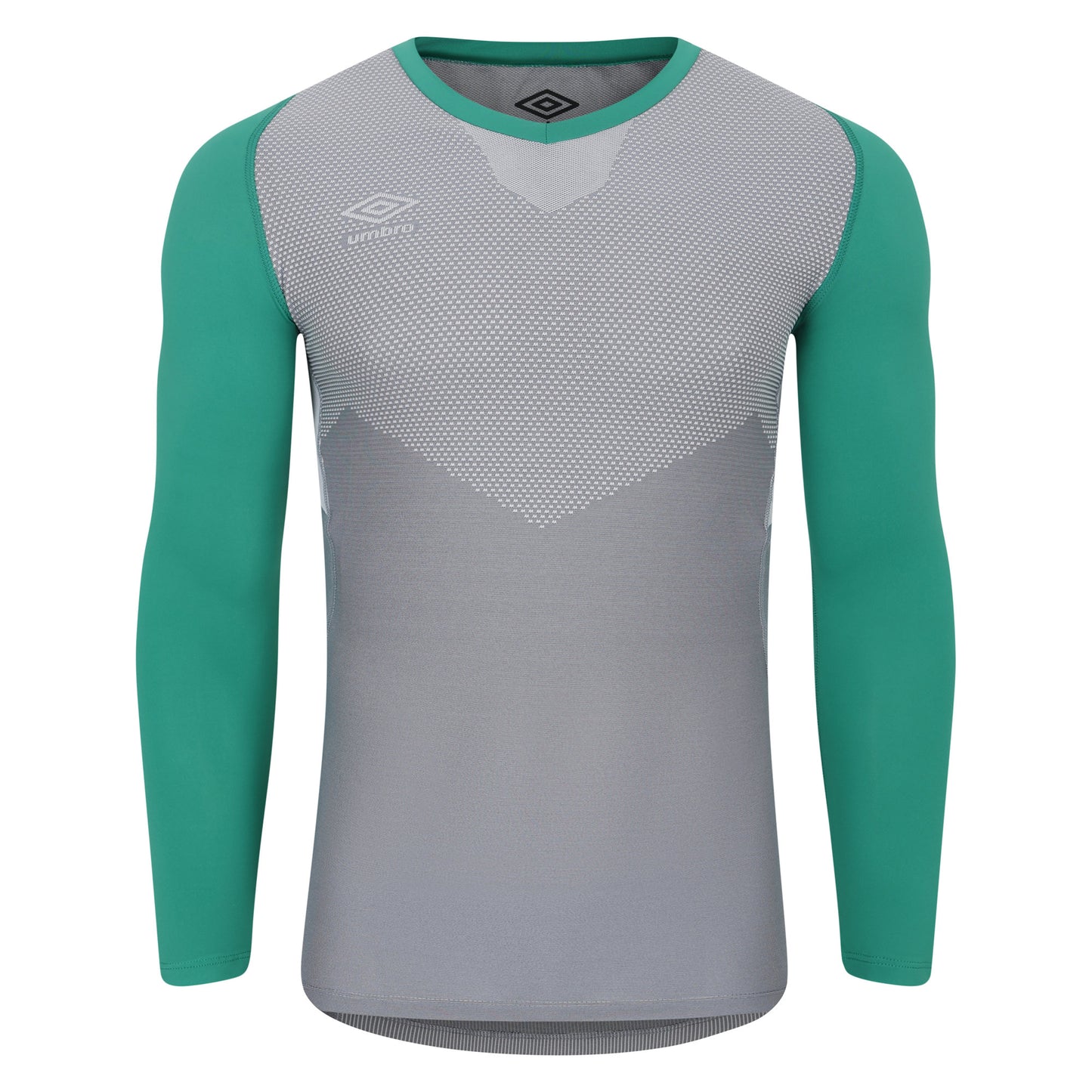 Golf Green-Grey - Front - Umbro Mens Pro Long-Sleeved Base Layer Top
