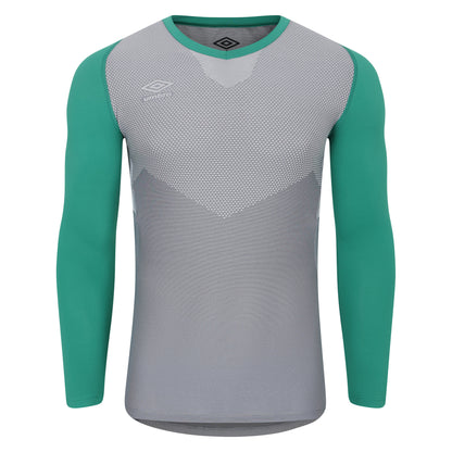 Golf Green-Grey - Front - Umbro Mens Pro Long-Sleeved Base Layer Top