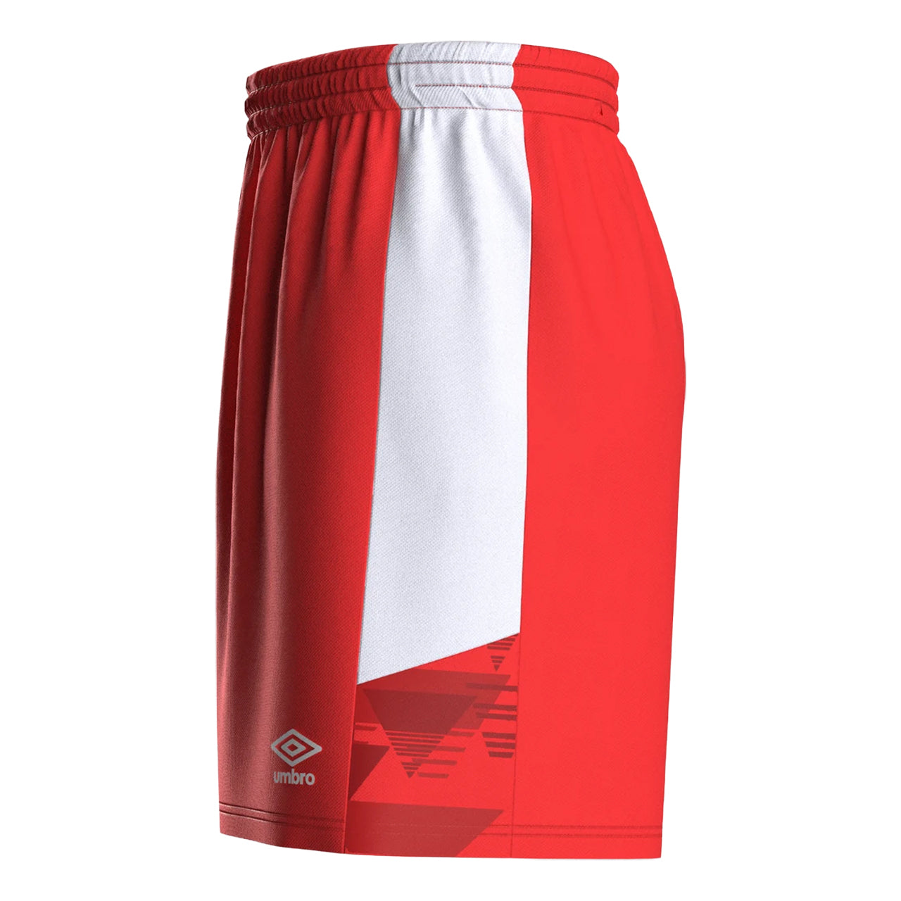 Vermillion-White - Side - Umbro Childrens-Kids Vier Shorts