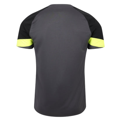 Blackened Pearl-Black-Safety Yellow - Back - Umbro Mens Contrast Sleeves Goalkeeper Jersey