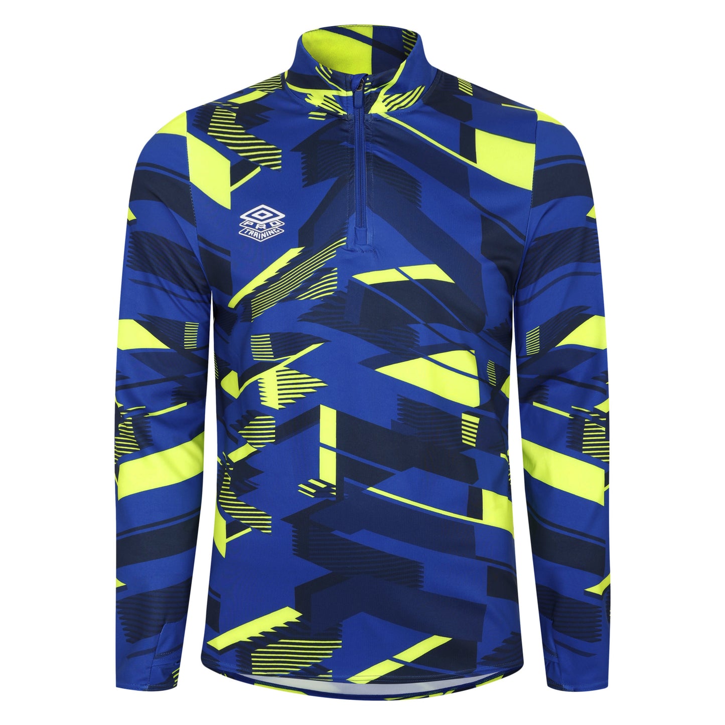 Deep Surf-Blue Depth-Safety Yellow - Front - Umbro Mens Premier Graphic Print Midlayer