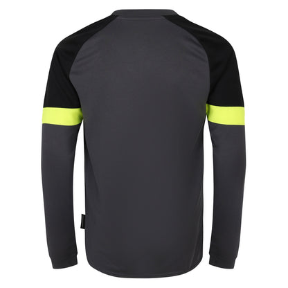 Blackened Pearl-Black-Safety Yellow - Back - Umbro Mens Long-Sleeved Goalkeeper Jersey