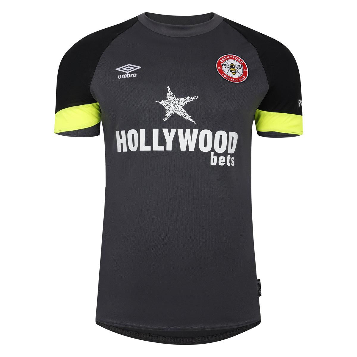 Grey-Black - Front - Umbro Mens 23-24 Brentford FC Goalkeeper Jersey