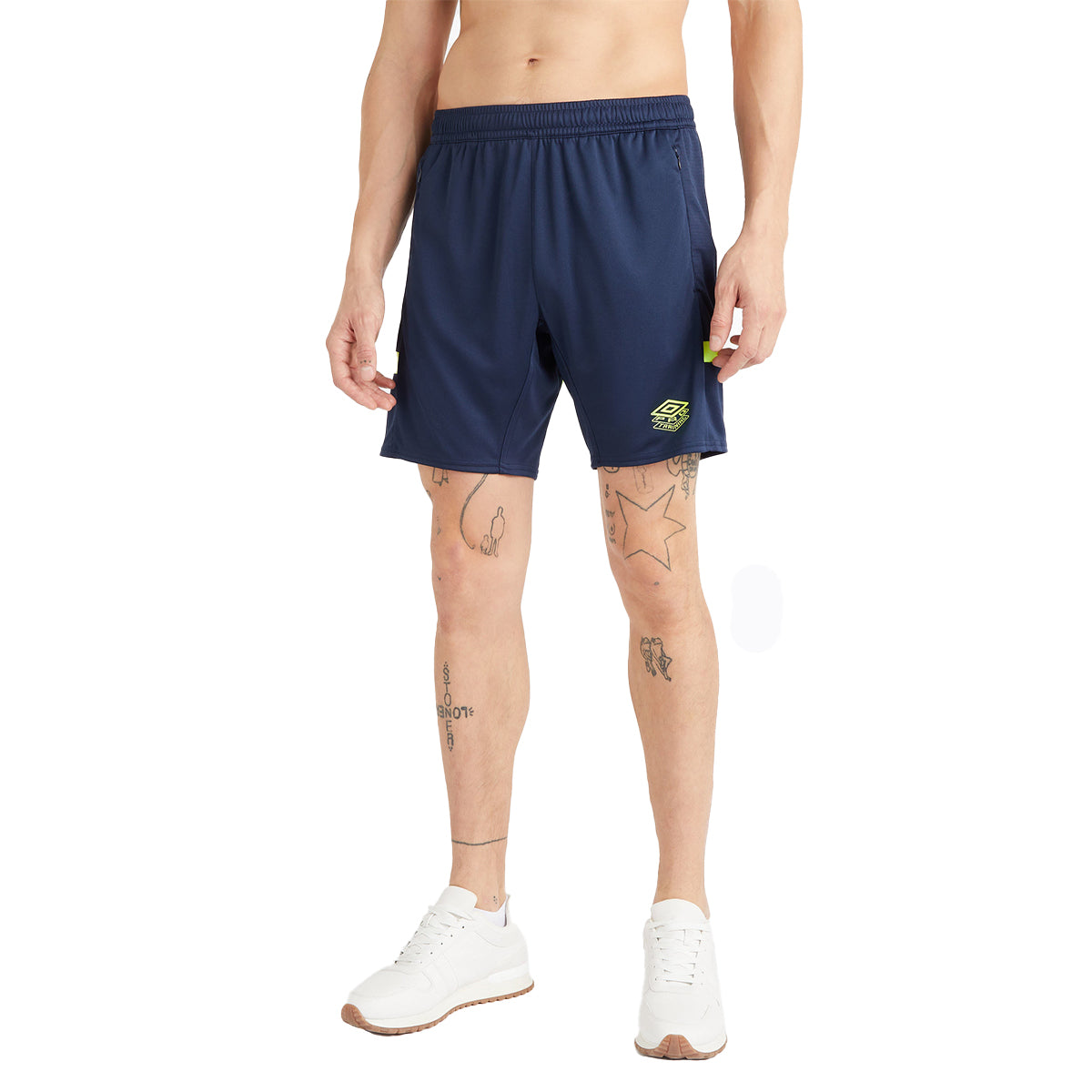 Dark Navy-Safety Yellow - Front - Umbro Unisex Adult Premier Training Shorts