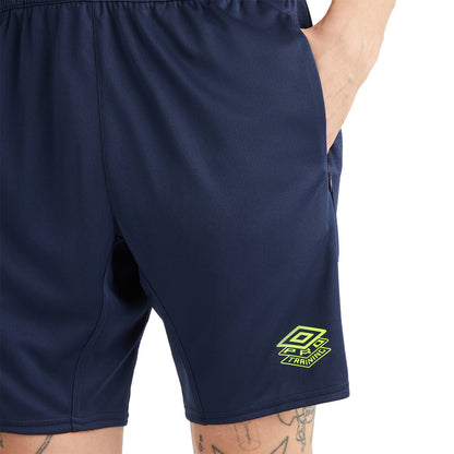 Dark Navy-Safety Yellow - Side - Umbro Unisex Adult Premier Training Shorts