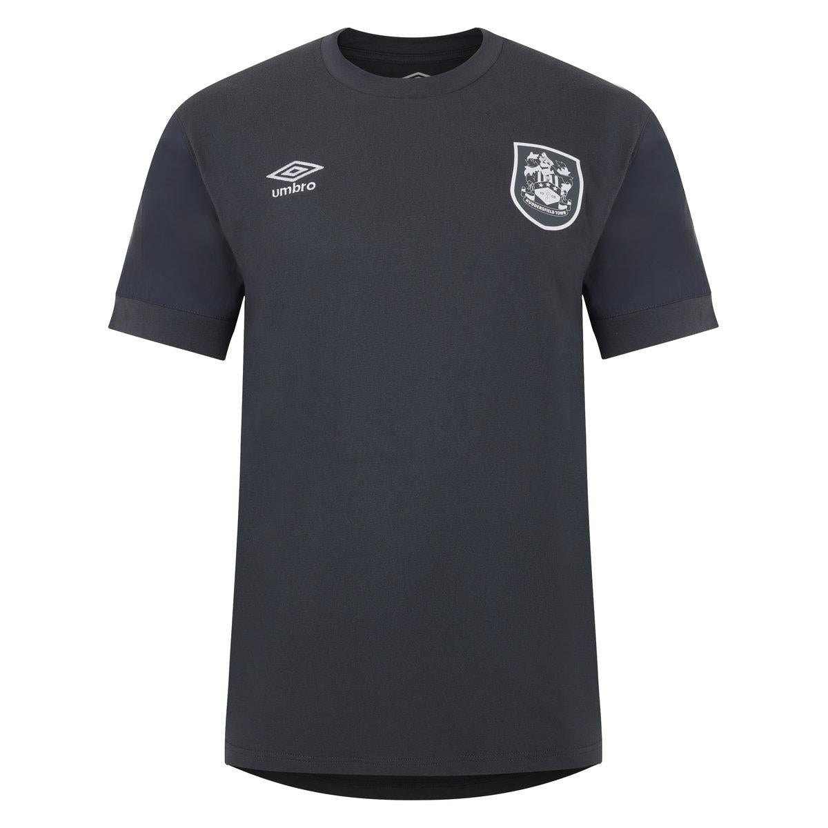 Carbon - Front - Umbro Mens Premier Leisure Huddersfield Town AFC T-Shirt