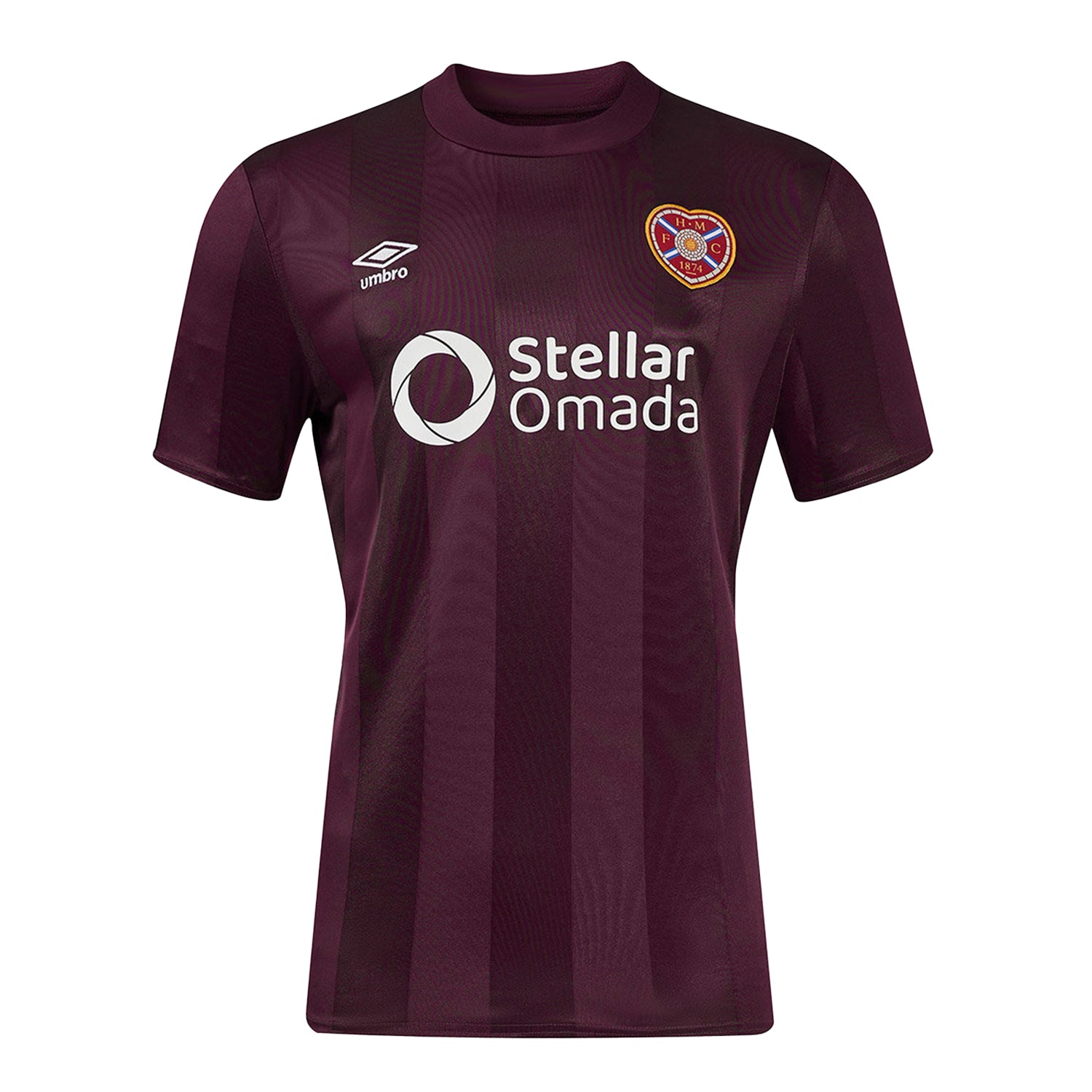 Maroon - Front - Umbro Mens 24-25 Heart Of Midlothian FC Home Jersey