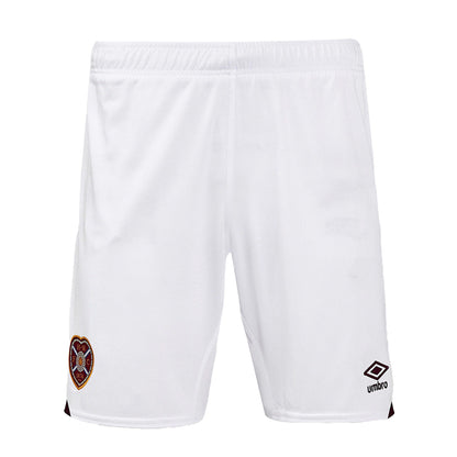 White - Front - Umbro Mens 24-25 Heart Of Midlothian FC Home Shorts
