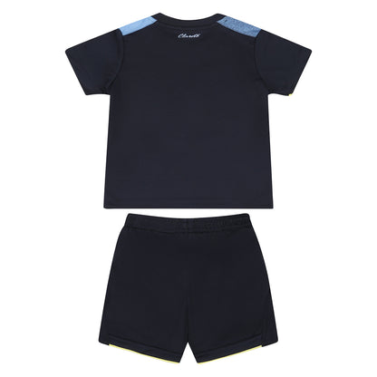 Blue-Yellow - Back - Umbro Childrens-Kids 23-24 Burnley FC Football Kit