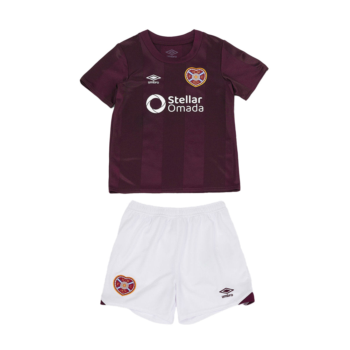 Maroon-White - Front - Umbro Baby 24-25 Heart Of Midlothian FC Home Kit