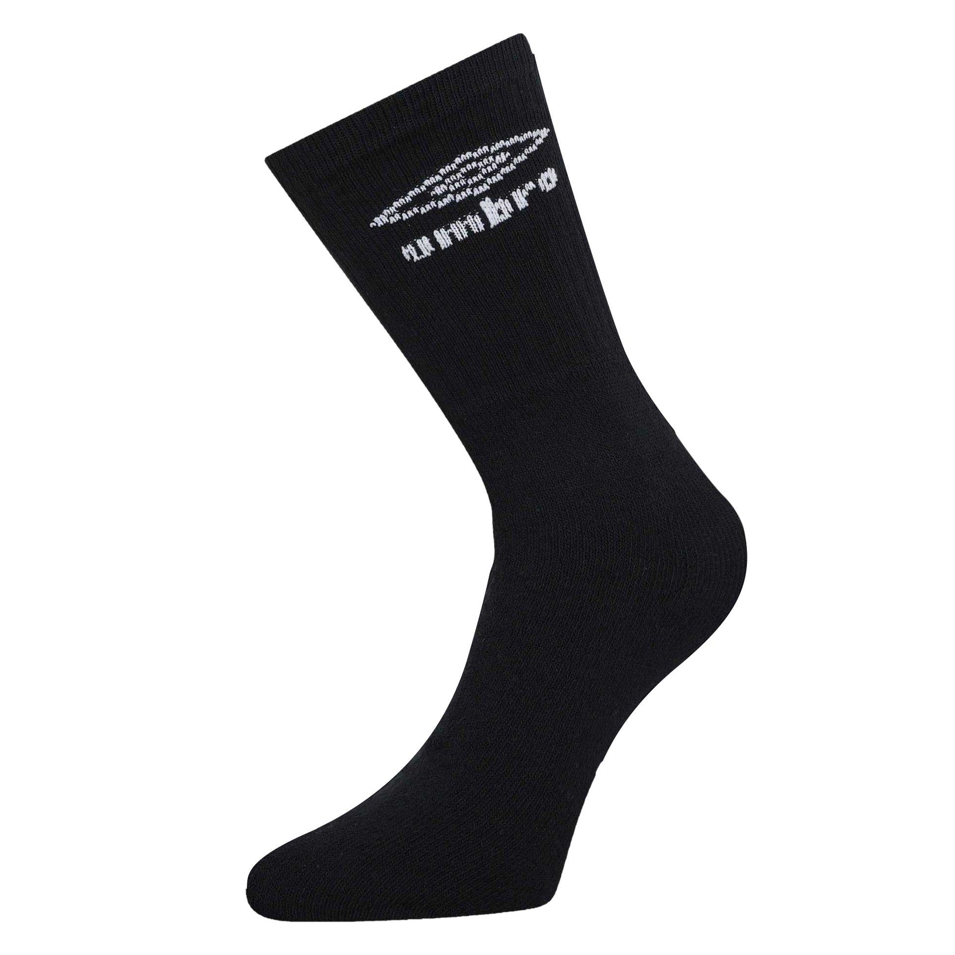 Black - Back - Umbro Mens Logo Crew Socks (Pack of 3)