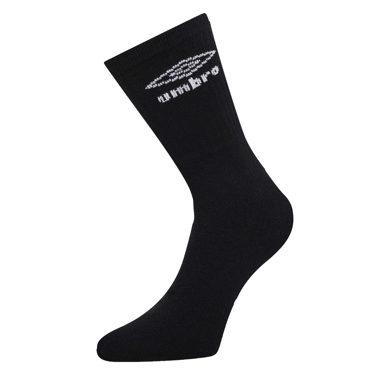 Black - Back - Umbro Mens Logo Crew Socks (Pack of 3)