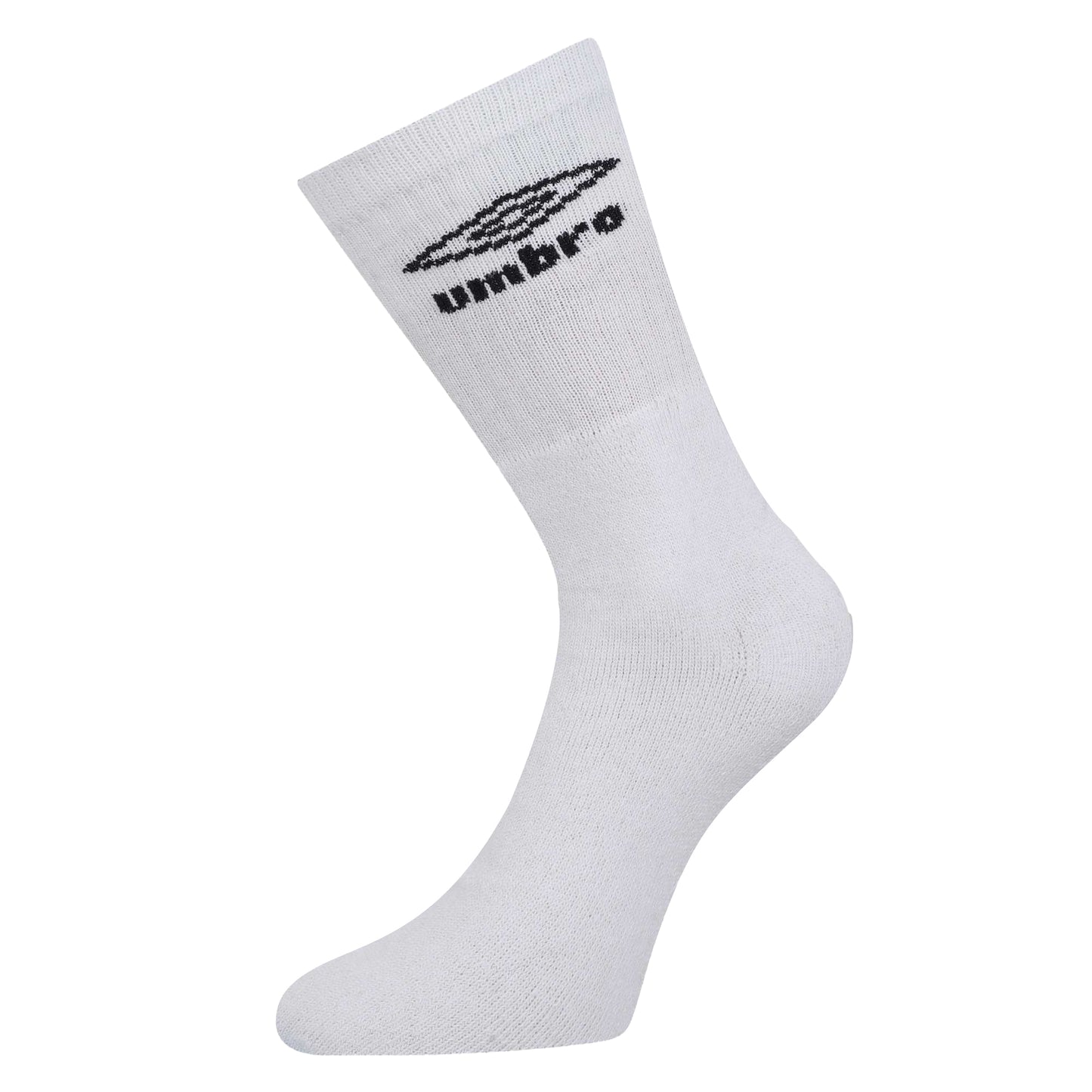 White - Back - Umbro Mens Logo Crew Socks (Pack of 3)
