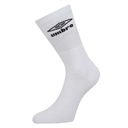 White - Back - Umbro Mens Logo Crew Socks (Pack of 3)