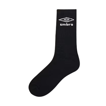 Black - Front - Umbro Mens Logo Crew Socks (Pack of 3)