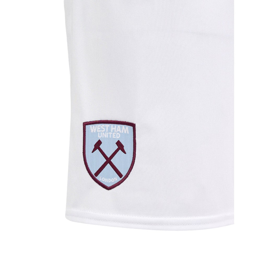 White - Side - Umbro Childrens-Kids 24-25 West Ham United FC Home Shorts