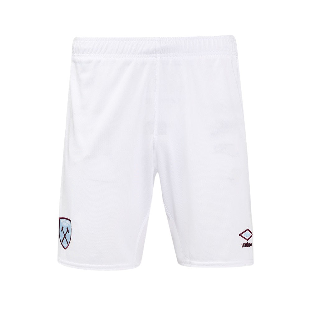 White - Front - Umbro Childrens-Kids 24-25 West Ham United FC Home Shorts