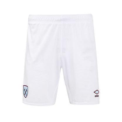White - Front - Umbro Mens 24-25 West Ham United FC Home Shorts