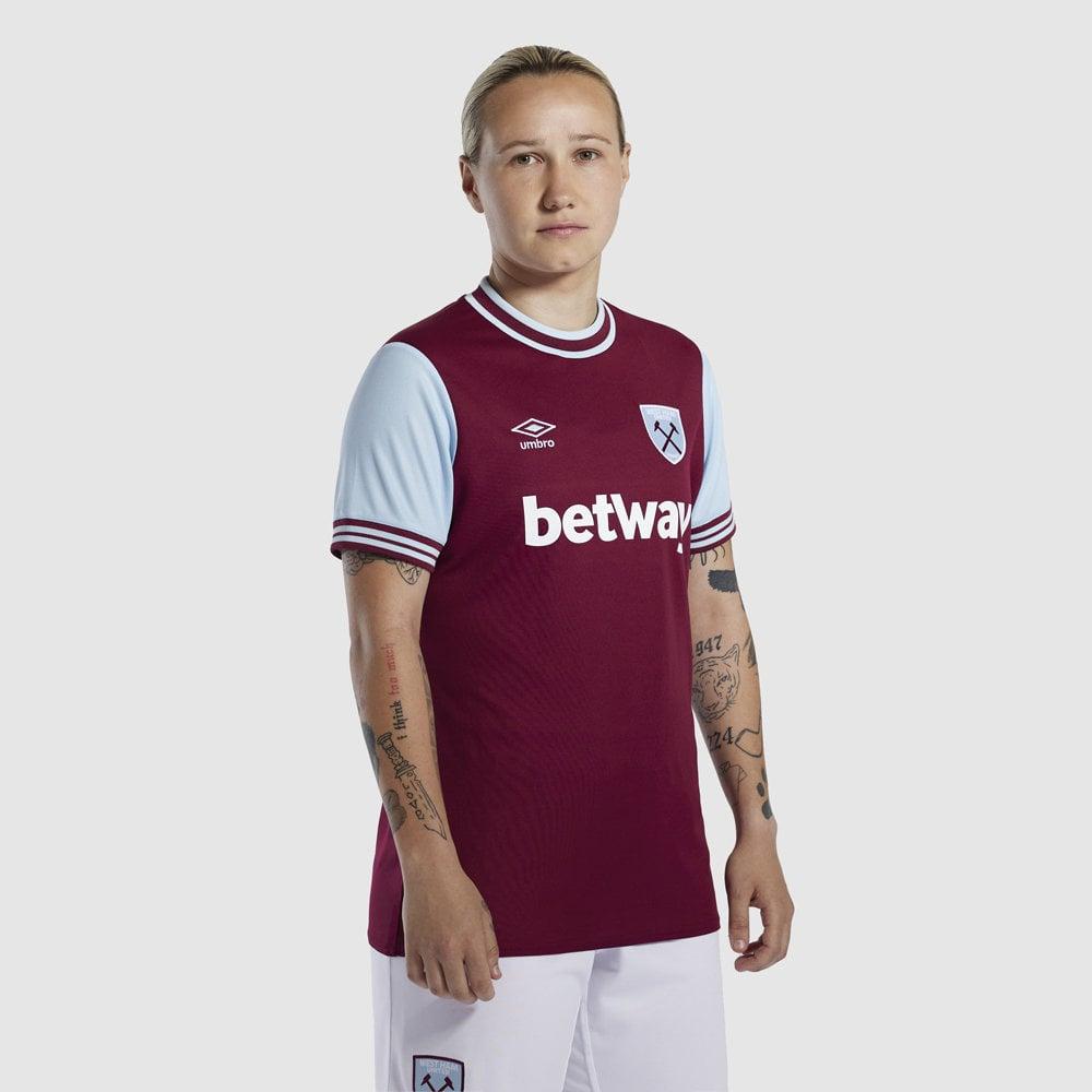 Maroon-White - Front - Umbro Womens-Ladies 24-25 West Ham United FC Home Jersey