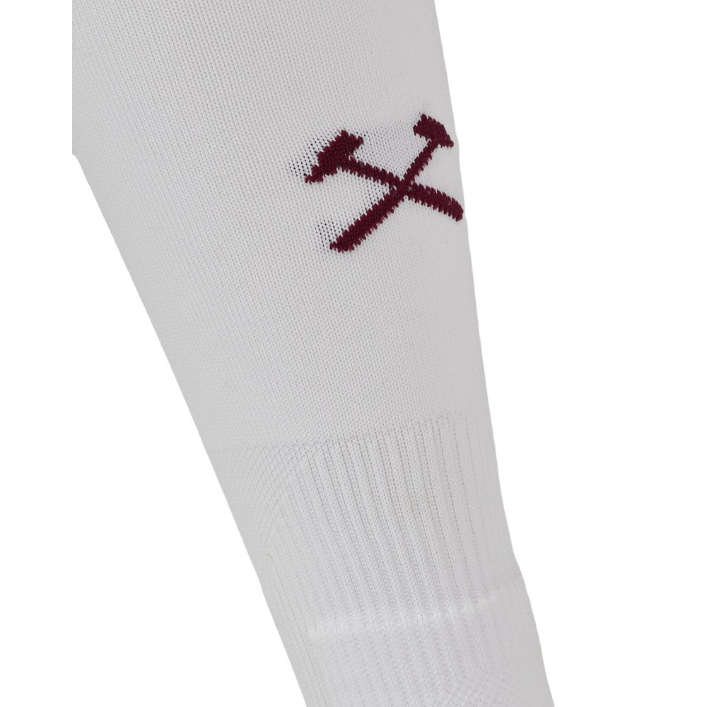 White-Claret-Sky Blue - Side - Umbro Childrens-Kids 24-25 West Ham United FC Home Socks
