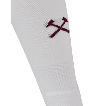 White-Claret-Sky Blue - Side - Umbro Childrens-Kids 24-25 West Ham United FC Home Socks